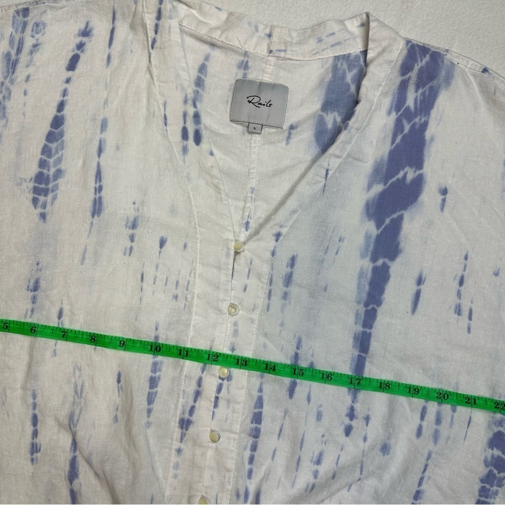 Rails Thea Tie-Hem Linen Blouse Linen Blend Size Large - Picture 4 of 11